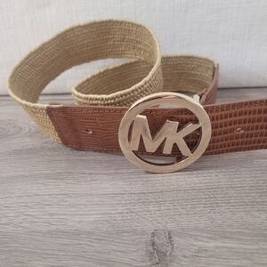 Michael Kors Tan and Gold Womens Belt Small